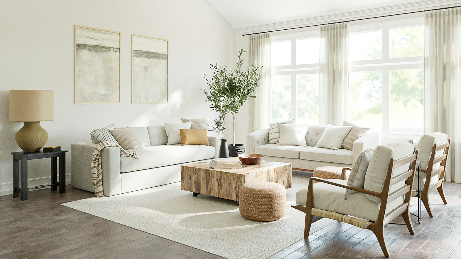 Ambiente de inspiração com pintura e acabamento decorativo